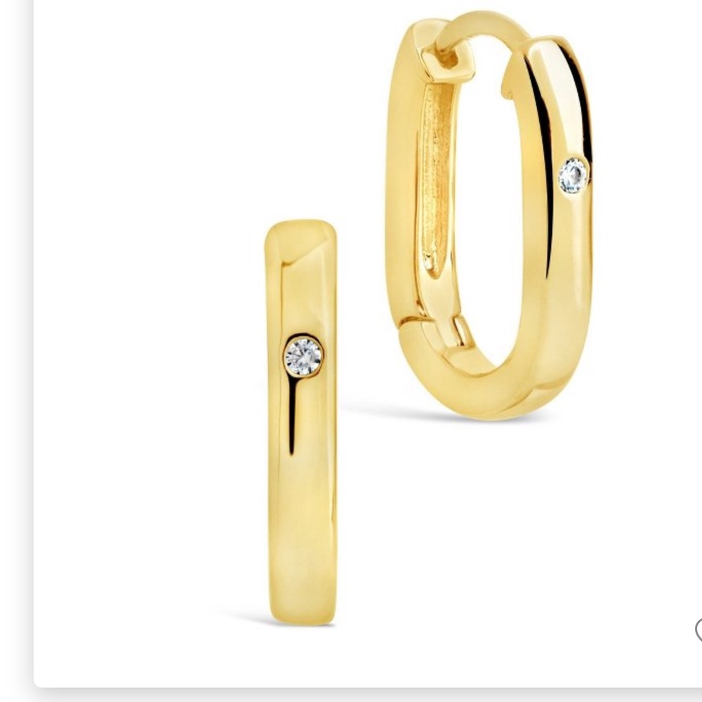 Sterling Forever Gold Plated Hoop Earrings - Picture 3 of 3